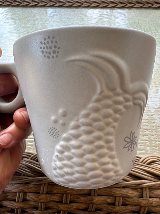 Starbucks Other - Starbucks 12pz cup Embossed Ceramic Mug in Light Gray